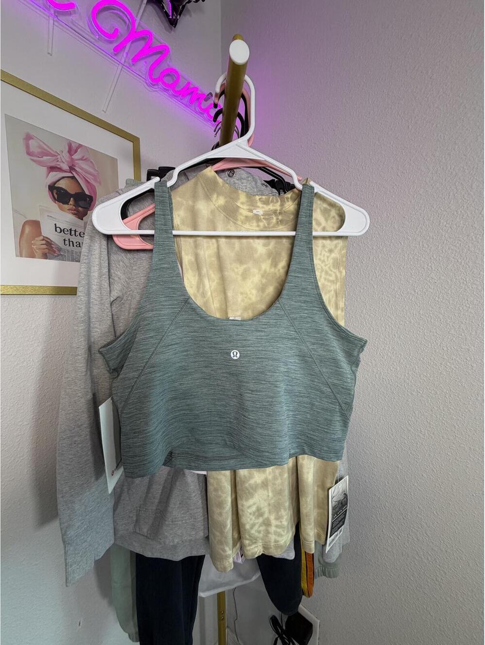 Lululemon Align Tank Women's Size 14 Heathered Green Crop Top New With Tags